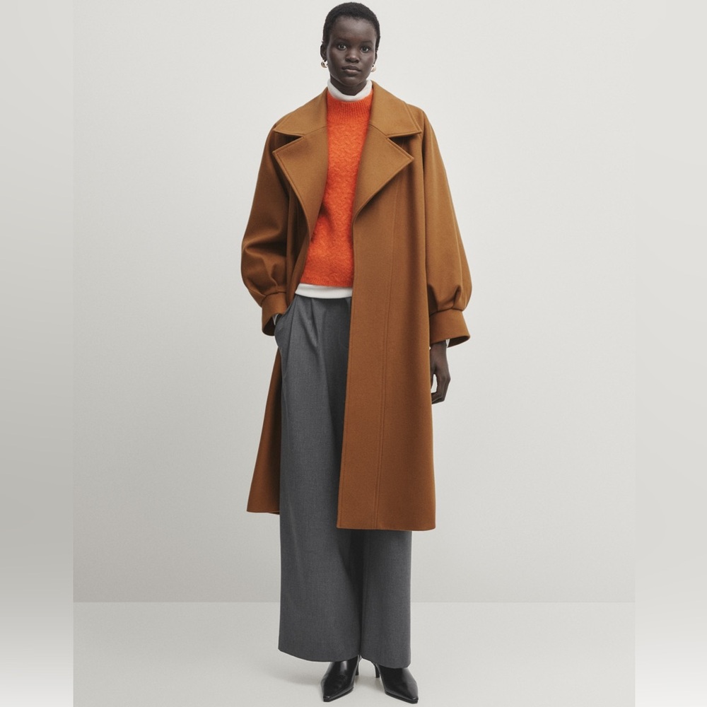Belted Wool Coat Massimo Dutti Studio